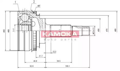 KAMOKA 6890 Шарнирный комплект, приводной вал