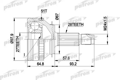 Шарнирный комплект PATRON PCV1371