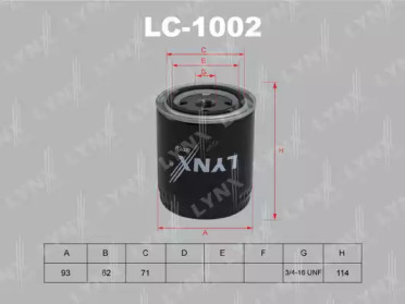 LYNXauto LC-1002 Масляный фильтр